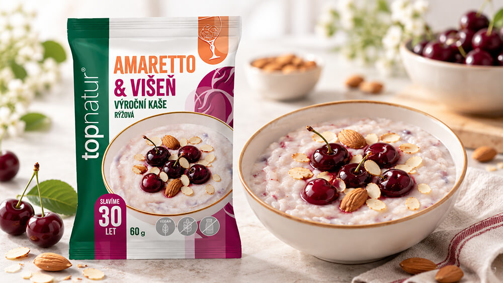 Výroční kaše Amaretto a višeň 60g